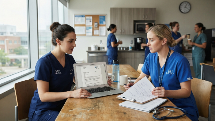 New ultrasound technicians comparing entry-level salary offers 